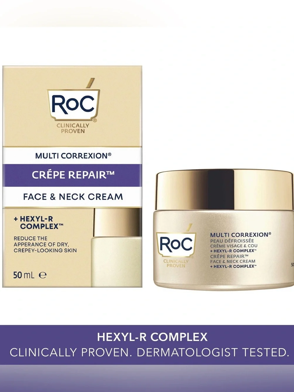 RoC Multi Correxion Crepe Repair FACE & NECK CREAM 1.7 oz ~ New in Box